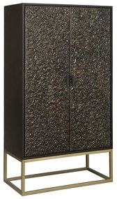 Zwarte Wandkast Met Goud - 90x45x160cm.