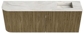 Mondiaz Joya DLux 110cm toiletmeubel ronding links dusk met wastafel faye rechts zonder kraangat ostra