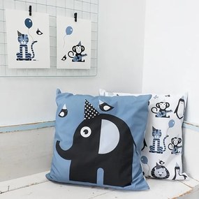ANNI Design - Kussen Kinderkamer Olifant - Blauw