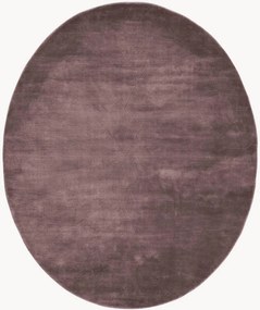 Handgeweven ovaal viscose vloerkleed Momento