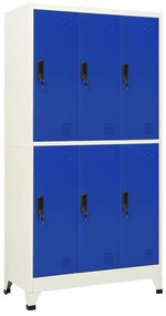 vidaXL Lockerkast 90x45x180 cm staal grijs en blauw