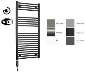 Sanicare electrische design radiator 111,8 x 45 cm. chroom met WiFi thermostaat chroom HRAWC451118/C