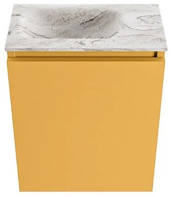 Mondiaz Ture DLux toiletmeubel 40cm ocher met wastafel glace links zonder kraangat