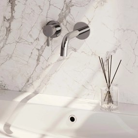 Brauer Chrome Edition ColdStart wastafelkraan inbouw gebogen uitloop en rozetten model E2 chroom