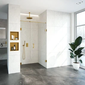 Brauer JC profielloze nisdeur 120cm met 70cm deur goud geborsteld