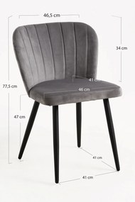 Set 4 Luk Fluwelen Stoelen