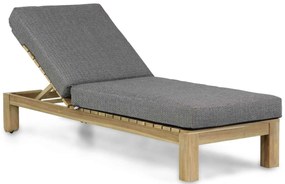 Santika Furniture Santika Arlington Lounger Met Antraciet Kussen Teak Old Teak Greywash
