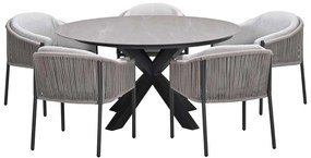 Garden Impressions Delvin tuinset 6-delig - Duuk tuintafel Ø150 cm