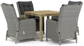 Tuinset 4 personen 90 cm Wicker Grijs Garden Collections Kingston/Weston