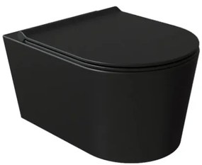 Salenzi Civita wandcloset toiletpot randloos mat zwart 50x35x36.5cm