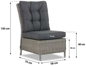 Dining Loungeset 6 personen Wicker Grijs  Garden Collections New Castle