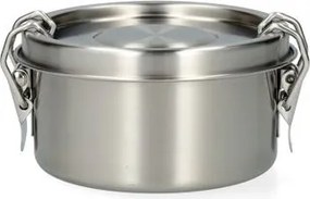 Lunchbox met siliconen ring, RVS, rond, Ø10 cm, 300 ml