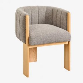 Fauteuil Van Essenhout En Bouclé Stof Leo Bouclé Gris Arena - Sklum