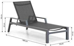 Lifestyle Garden Furniture Licata Ligbed Verstelbaar Aluminium/textileen Grijs