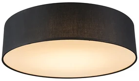 Stoffen Plafondlamp zwart 40 cm incl. LED - Drum LED Modern rond Binnenverlichting Lamp