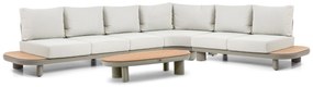 Hoek loungeset 6 personen Aluminium/Rope /Teak Taupe Santika Furniture Santika