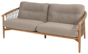 4 Seasons Outdoor Nora 3-zits loungebank naturel teak SALE Loungebank beige weerbestendig