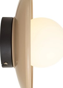Retro plafondlamp beige met opaal glas - Lila