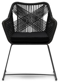 Rivièra Maison - Puerto Rico Outdoor Dining Armchair with Cushion - Kleur: zwart