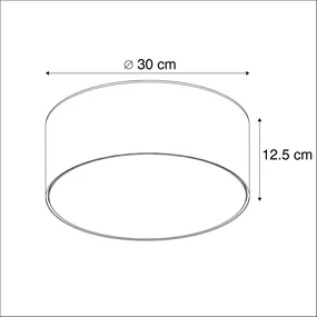 Stoffen Plafondlamp wit 30 cm incl. LED - Drum LED Modern rond Binnenverlichting Lamp