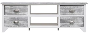 vidaXL Tv-meubel 115x30x40 cm paulowniahout wit en grijs