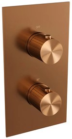 Brauer Stripe 3-weg inbouwthermostaat koper geborsteld PVD