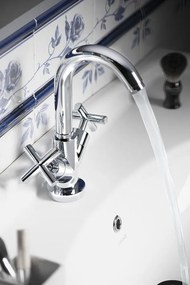 Sapho Axia wastafelkraan met kruisgrepen chroom