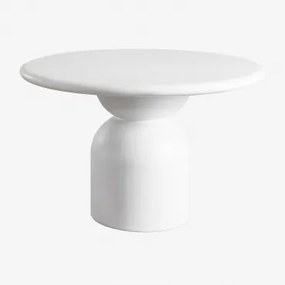 Verenis Ronde Cementen Eettafel (ø120 Cm) Wit - Sklum