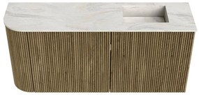 Mondiaz Joya DLux 90cm toiletmeubel ronding links dusk met wastafel faye rechts 1 kraangat ostra