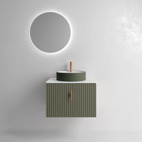 Muebles Raya onderkast ribbelfront 60cm met 1 softclose lade legergroen