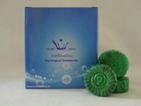 Starbluedisc toiletblokjes Groen tbv toiletblokhouder halfjaar verpakking 12 stuks