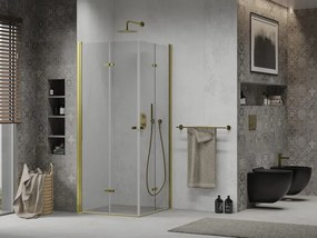 Mexen Lima Duo douchecabine vouwbaar 90 x 90 cm, transparant, goud - 856-090-090-50-00-02