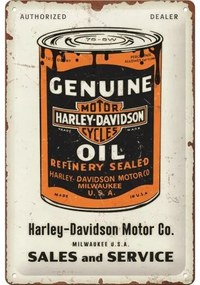 Metalen bord Harley Davidson - Genuine Oil Can, (30 x 20 cm)