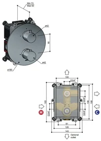 Hotbath Cobber Afbouwdeel Thermostaat met 2-weg stop-omstel Geborsteld Nikkel B009