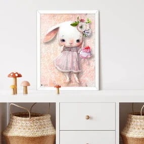 INSPIO Schilderijen voor aan de muur in de kinderkamer - Konijntje