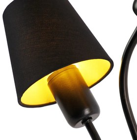 Design tafellamp zwart 3-lichts met klemkappen - Wimme Design E27 Binnenverlichting Lamp