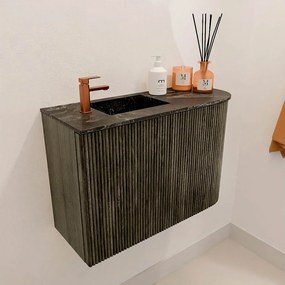 Mondiaz Joya DLux 60cm toiletmeubel ronding rechts shadow met wastafel faye links 1 kraangat lava