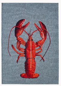 Platgeweven jacquard vloerkleed Lobster