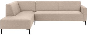 Goossens Bank Key West beige, micro leer, 3-zits, modern design met ligelement links