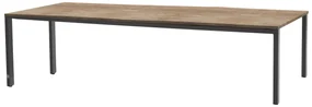 4 Seasons Outdoor aluminium Goa tafel met Robusto teak tafelblad 280 x 95 cm * SALE * Tuintafel houtkleur weerbestendig