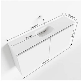 Mondiaz Ture 100cm toiletmeubel ocher met wastafel urban midden 1 kraangat