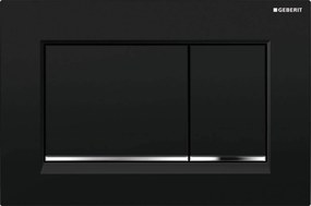 Geberit Sigma 10 (ex Sigma 30) bedieningspaneel glans zwart/chroom voor Sigma reservoirs 8cm (UP720) en 12cm (UP320)