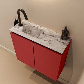 Mondiaz Ture DLux toiletmeubel 60cm fire met wastafel glace links met kraangat