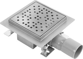 Lineaire afvoer REA DOTS Brush Steel 15x15