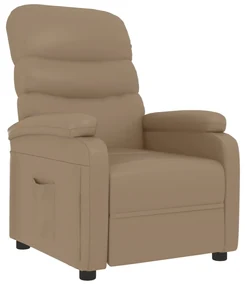 vidaXL Fauteuil verstelbaar kunstleer cappuccinokleurig