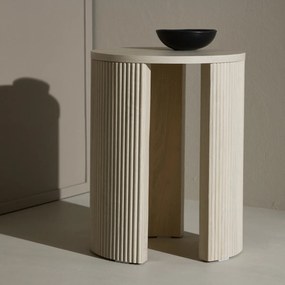 Moderne Bijzettafel Whitewash - 40 X 40cm.