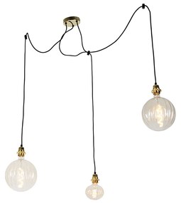 Hanglamp goud 3-lichts incl. LED amber dimbaar - Cava Luxe Modern Minimalistisch Binnenverlichting Lamp