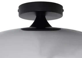 Art Deco plafondlamp zwart met smoke glas 40cm - Busa Art Deco E27 rond Binnenverlichting Lamp