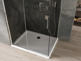 Mexen Omega schuifdouchecabine 100 x 90 cm, grafiet, chroom + Flat douchebak, wit - 825-100-090-01-40-4010