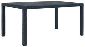 vidaXL Tuintafel 150x90x72 cm rattan-look kunststof antraciet